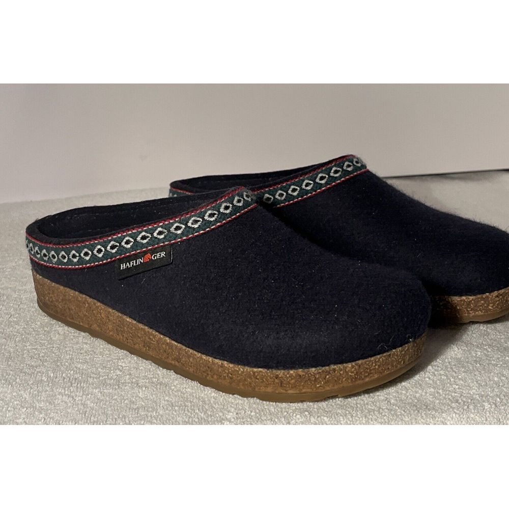 Haflinger Unisex Classic Grizzly Clog Wool Felt EU 37 US Women's 6/men 4 Navy